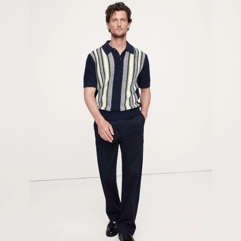 NWT Banana Republic Boucle Striped Polo Sweater Sz Sm (#796037)